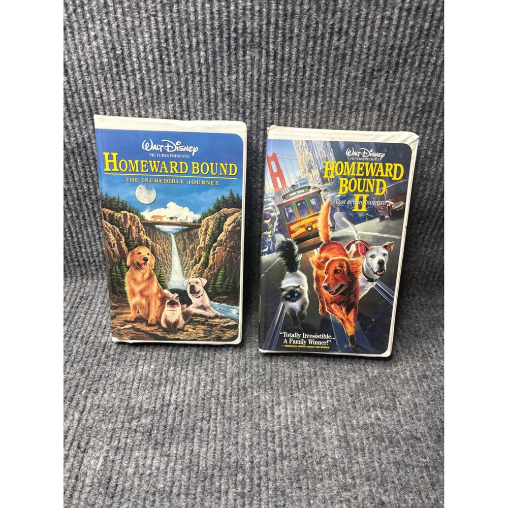 Disney Homeward Bound 1 & 2 VHS Bundle Incredible Journey Lost in San Francisco